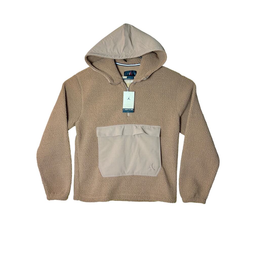 NWT - Jordan Flight Sherpa Hooded 3/4 Zip Pullover - Men S